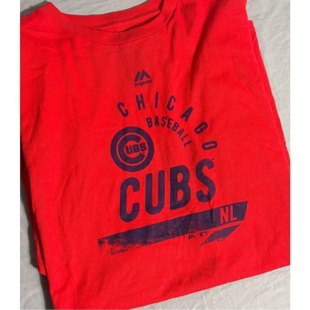Chicago Cubs Shirt Mens XXL 2XL Red Short Sleeve MLB Baseball Majestic